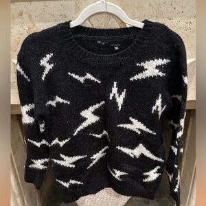 291 Black and White Lightning Sweater